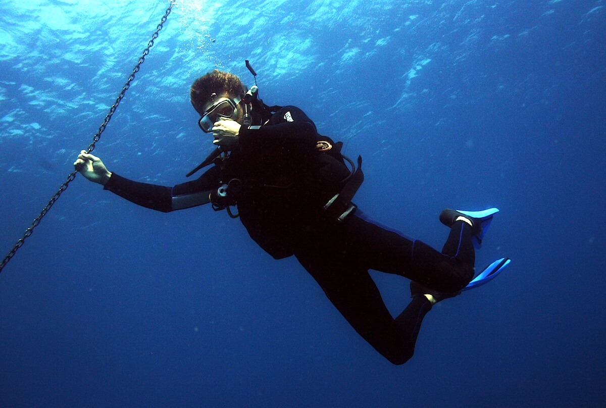 Diver Equalizing Ears Aussie Divers Phuket