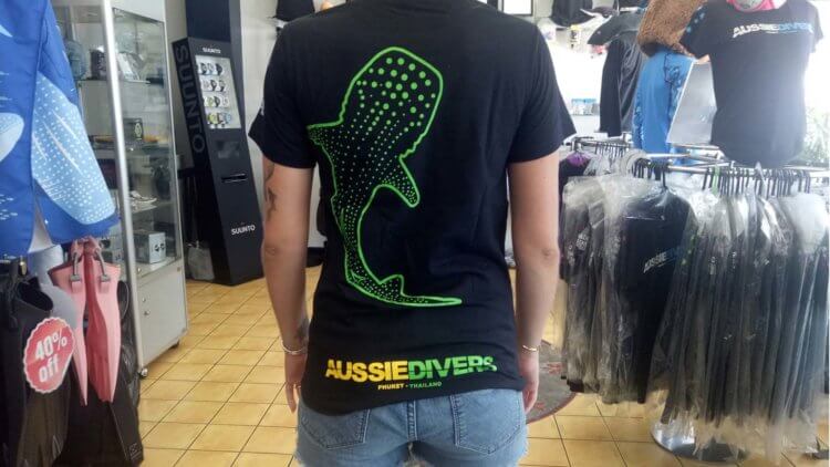 Whale Shark T-shirt Green Aussie Divers