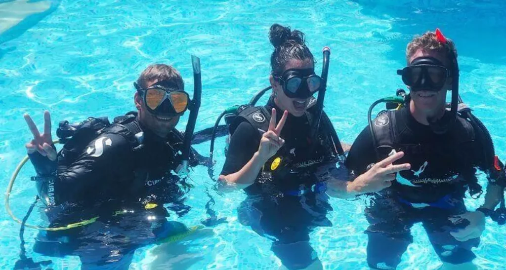PADI Diving Students in the pool Phuket